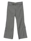 Gimaguas Nicole Pinstripe Buckled-waist Trousers In Gray