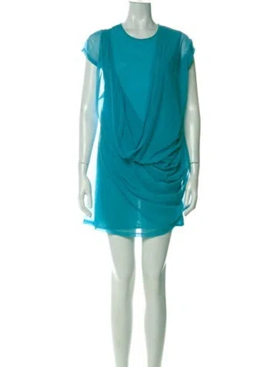 Pre-owned Gimaguas Nylon Mini Dress In Blue