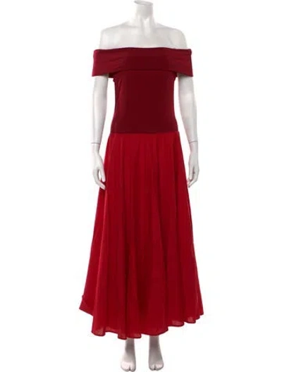 Pre-owned Gimaguas Off-the-shoulder Long Dress In Red