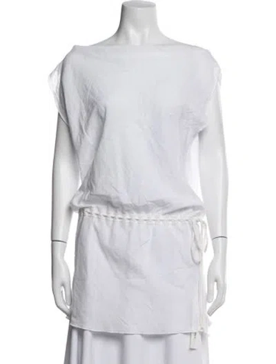 Pre-owned Gimaguas Off-the-shoulder Short Sleeve Tunic In White