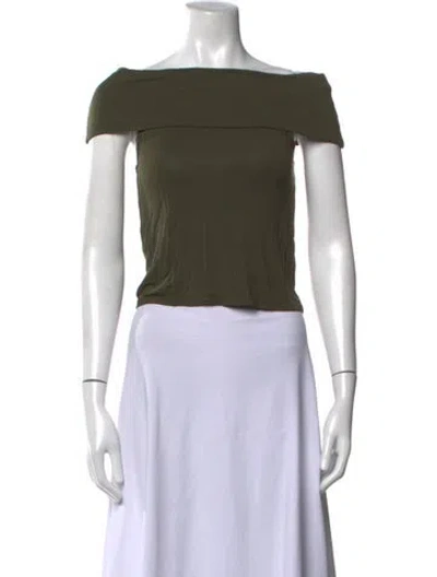 Pre-owned Gimaguas Off-the-shoulder Sleeveless Crop Top In Brown
