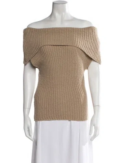 Pre-owned Gimaguas Off-the-shoulder Sweater In Neutral