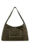 Gimaguas Olive Green Suede Maxi Franca Shopping Bag In Green