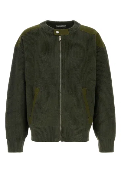 Gimaguas Olive Green Wool And Acrylic Guido Cardigan