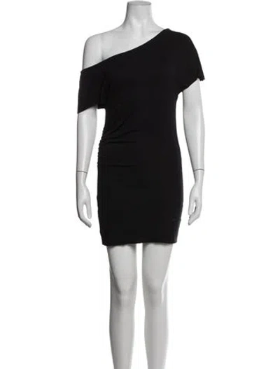 Pre-owned Gimaguas One-shoulder Mini Dress In Black