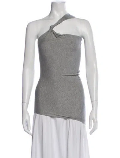 Pre-owned Gimaguas One-shoulder Sleeveless Top In Gray