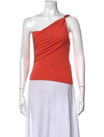 Pre-owned Gimaguas One-shoulder Sleeveless Top In Orange
