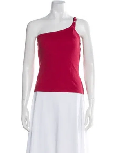 Pre-owned Gimaguas One-shoulder Sleeveless Top In Red