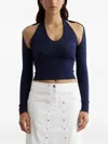 Gimaguas Open-back Long-sleeved Top In Blue