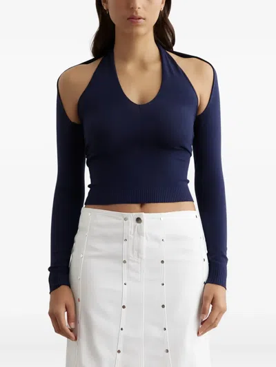 Gimaguas Open-back Long-sleeved Top In Blue