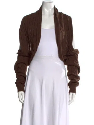 Pre-owned Gimaguas Open Front Sweater In Brown