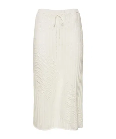Gimaguas Openwork Knit Midi Skirt In Neutral