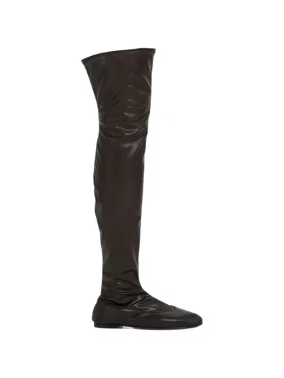 Gimaguas Over-the-knee Leather Boots In Brown