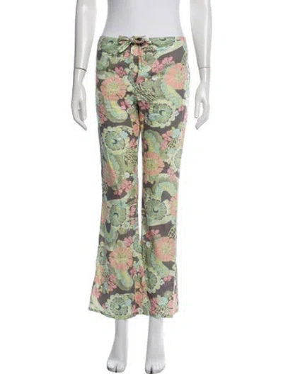 Pre-owned Gimaguas Paisley Print Flared Pants In Green