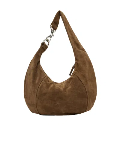 Gimaguas Paneled Calfskin Suede Shoulder Bag In Brown