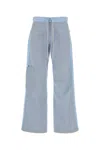 Gimaguas Contrast Panel Wide Leg Cargo Trousers In Blue