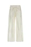 Gimaguas Oahu Silk Pant Elastic Waistband In White