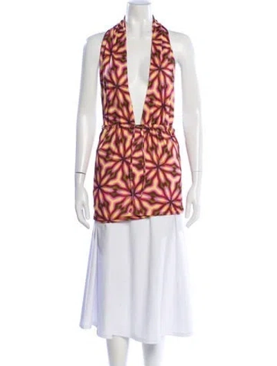 Pre-owned Gimaguas Patterned Halterneck Top In Pink