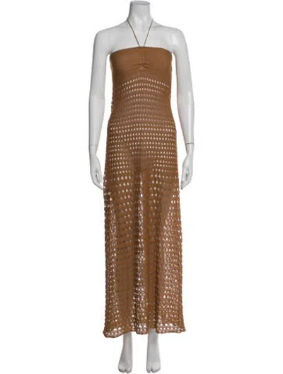 Pre-owned Gimaguas Patterned Long Dress W/ Tags In Neutrals