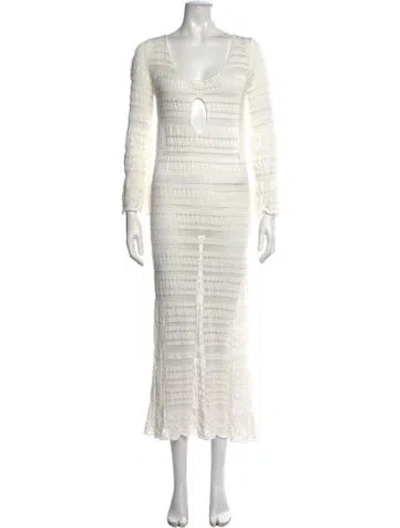 Pre-owned Gimaguas Patterned Midi Length Dress In Neutrals