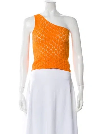 Pre-owned Gimaguas Patterned One-shoulder Top In Orange