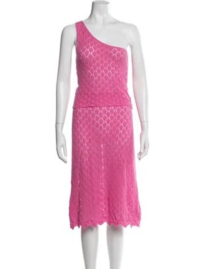 Pre-owned Gimaguas Patterned Skirt Set In Pink
