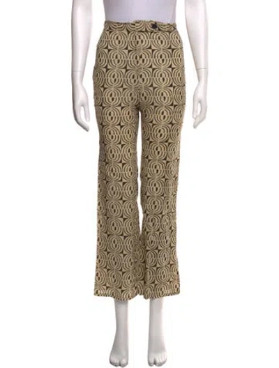 Pre-owned Gimaguas Patterned Straight Leg Pants In Brown/neutrals