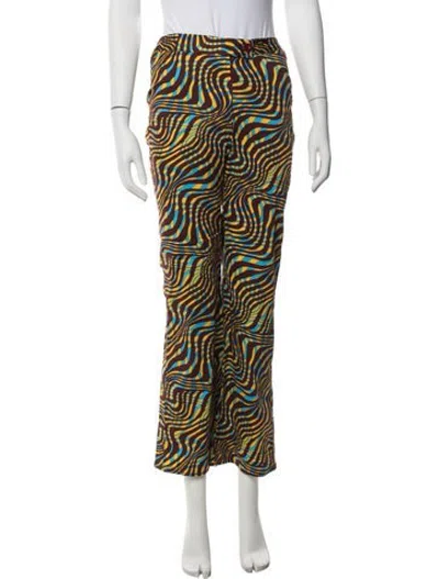 Pre-owned Gimaguas Patterned Straight Leg Pants In Burgundy