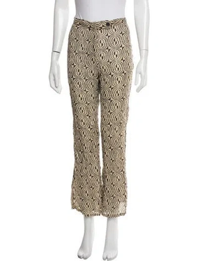 Pre-owned Gimaguas Patterned Wide Leg Pants In Brown/neutrals