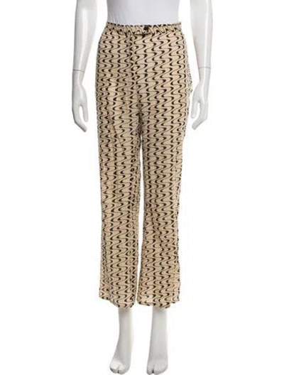 Pre-owned Gimaguas Patterned Wide Leg Pants In Neutrals