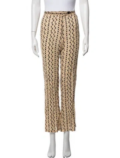 Pre-owned Gimaguas Patterned Wide Leg Pants In Neutrals