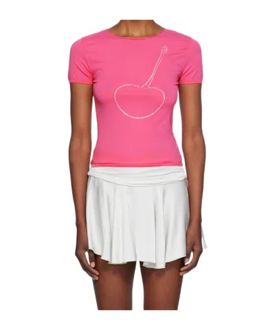 GIMAGUAS PINK CHERRY SHINNY T-SHIRT