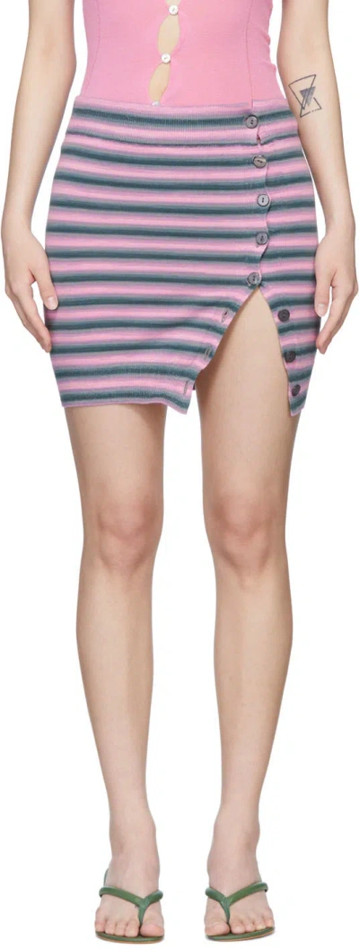 Gimaguas Jacaranda Knitted Cotton Mini Skirt In Pink