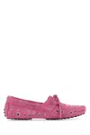 Gimaguas Suede Car Loafers Eyelet Detailing In Pink