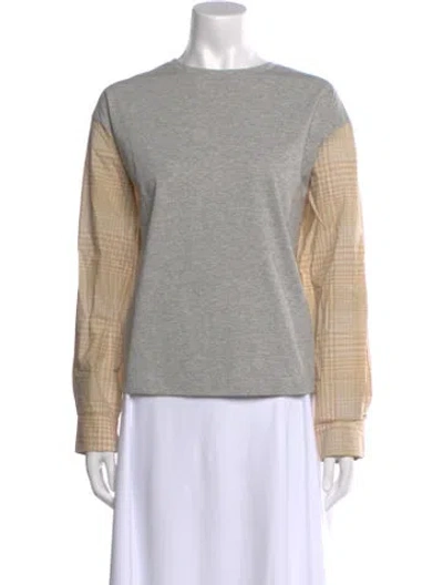 Pre-owned Gimaguas Plaid Print Crew Neck Sweatshirt In Gray