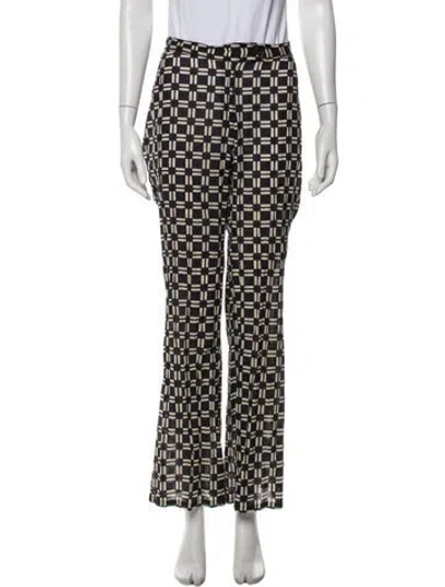 Pre-owned Gimaguas Plaid Print Wide Leg Pants In Black