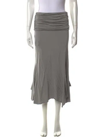 Pre-owned Gimaguas Pleated Accents Long Skirt In Grey