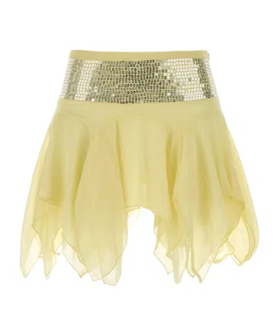 Gimaguas Pleated Midi Skirt In Yellow