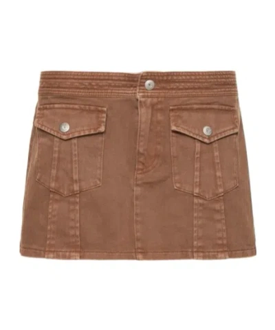 Gimaguas Pocket Mini Skirt In Brown