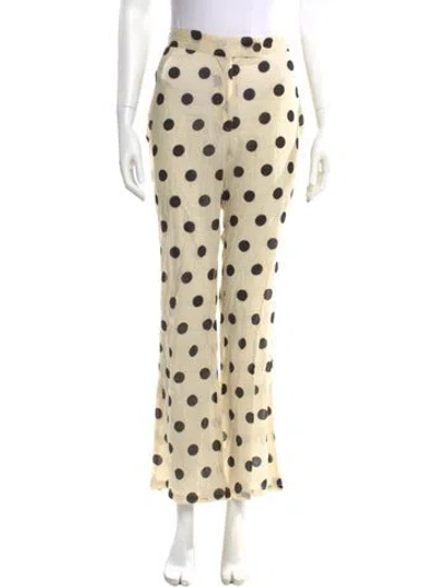 Pre-owned Gimaguas Polka Dot Print Straight Leg Pants In Neutral