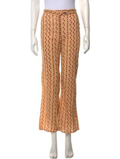 Pre-owned Gimaguas Printed Flared Pants In Neutrals