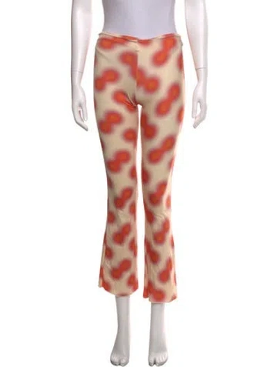 Pre-owned Gimaguas Printed Flared Pants In Neutrals/orange