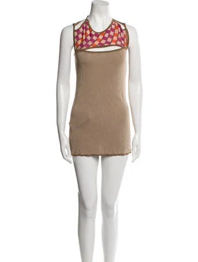 Pre-owned Gimaguas Printed Mini Dress W/ Tags In Neutral