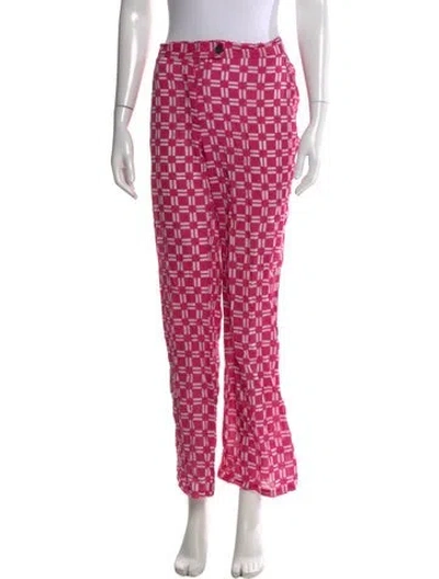 Pre-owned Gimaguas Printed Straight Leg Pants In Pink