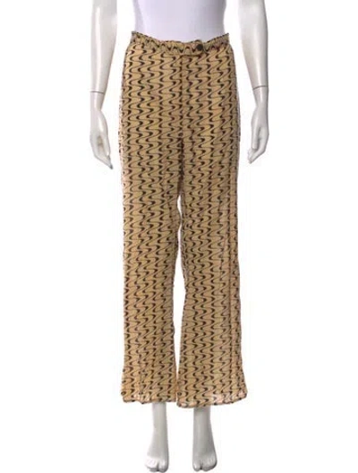 Pre-owned Gimaguas Printed Wide Leg Pants In Black/neutrals