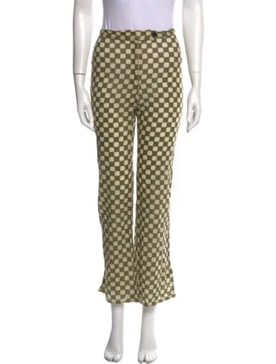 Pre-owned Gimaguas Printed Wide Leg Pants In Green