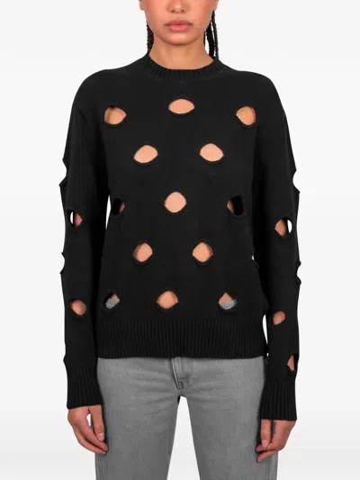Gimaguas Pull Openwork Sweater In Black