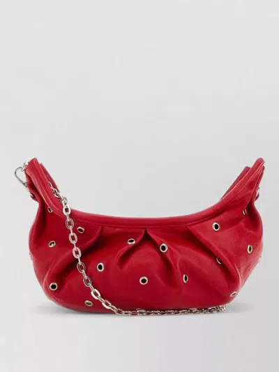 Gimaguas Pulsera Leather Crossbody Bag Chain Strap In Red