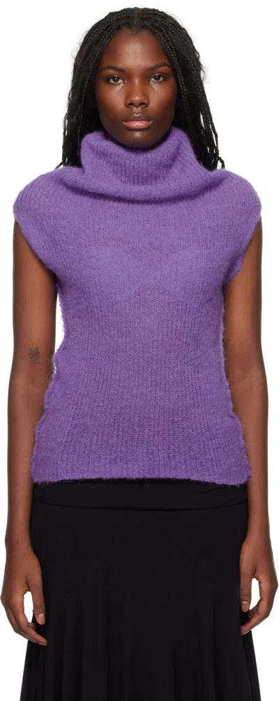 GIMAGUAS PURPLE FUZZY SWEATER