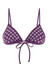 Gimaguas Triangle Cup Bikini Top Featuring Eyelet Embellishments In Purple